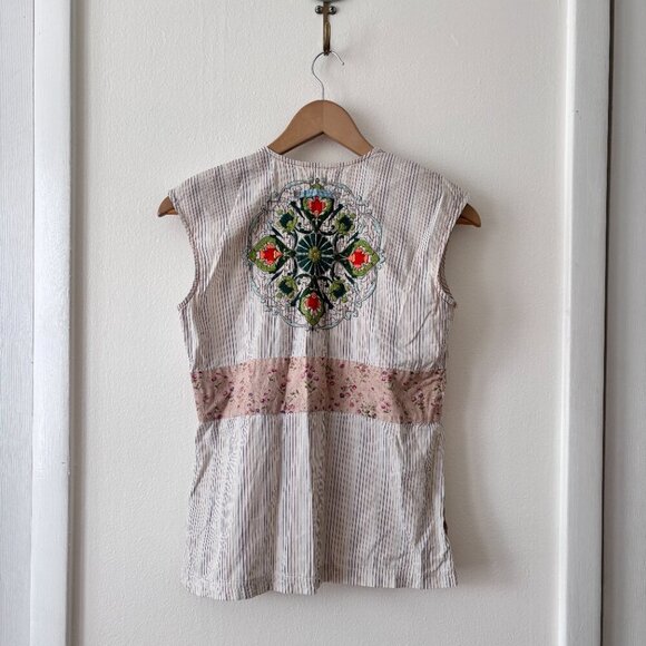 Johnny Was 3J Workshop Floral Embroidered Sleeveless Top - Picture 5 of 7